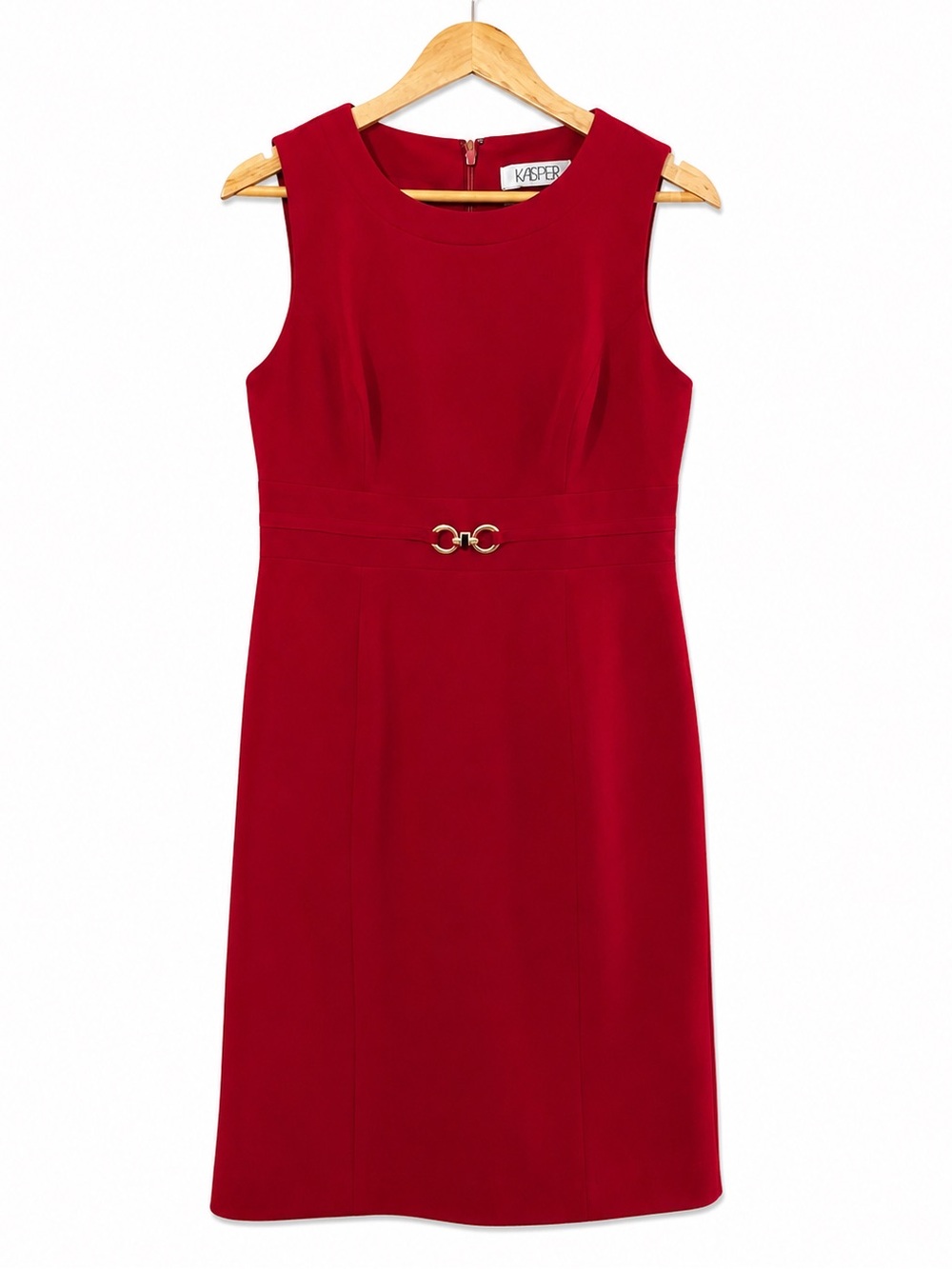 Kasper Red Stretch Midi Dress Size 6 Career Office Cocktail Dress